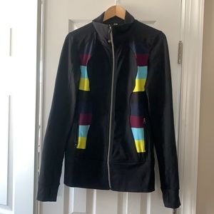 Black Lululemon contour jacket.  Zippered  with zippered pockets.